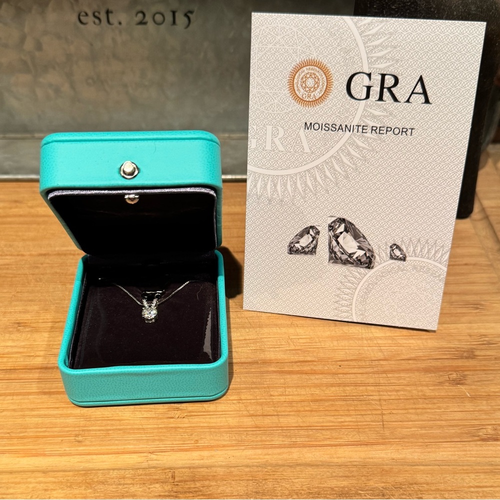 Over 1 ctw Moissanite necklace fancy bale